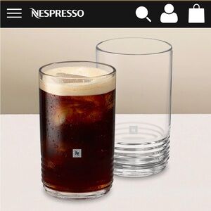 NWT Nespresso Barista Recipe Glasses, Large (Set of 2)